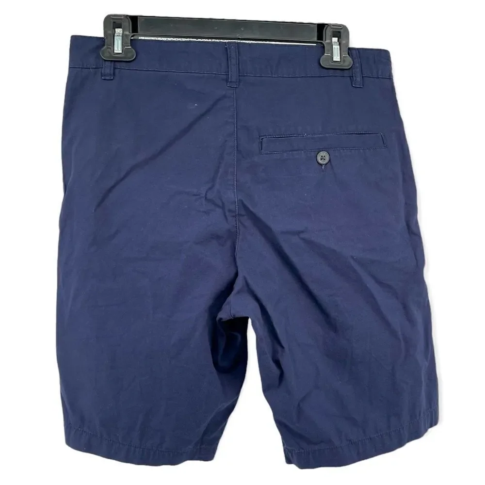 Divided H&M Men’s Navy Blue Flat Front Casual Button Fly Chino Shorts Size 28